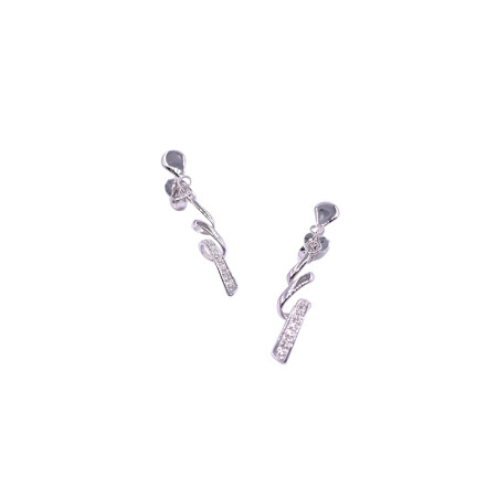 Boucles d'oreilles en or blanc et diamants