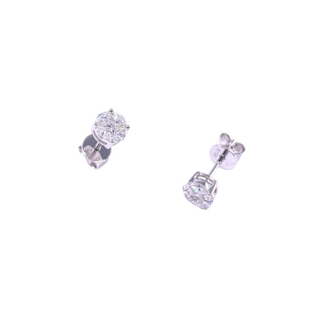 Boucles d'oreilles en or blanc et diamants