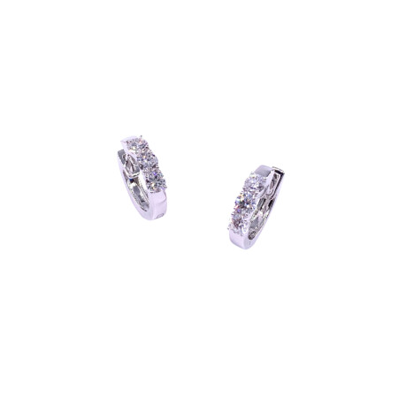 Boucles d'oreilles en or blanc et diamants