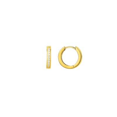 Boucles d'oreilles en plaqué or et oxyde de zirconium