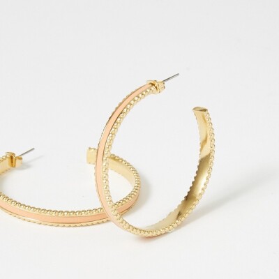 Bracelet rigide Flowersforzoé en cuir et métal doré