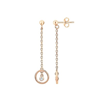 Boucles d'oreilles La Garçonne en plaqué or et diamants