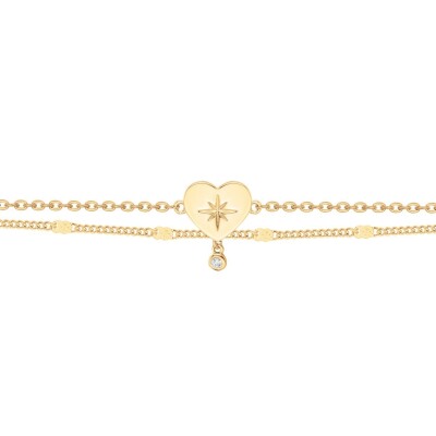 Bracelet La Garçonne en plaqué or et diamant