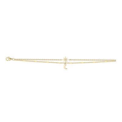 Bracelet La Garçonne en plaqué or et diamant