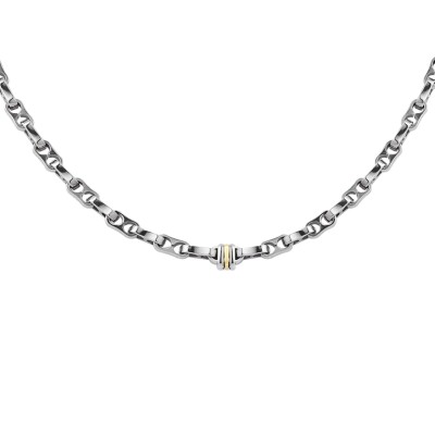 Collier en acier et insert or jaune