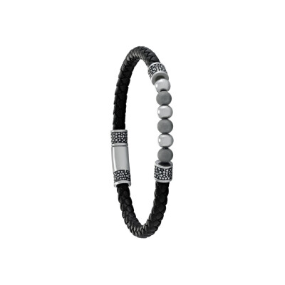 Bracelet en cuir et acier