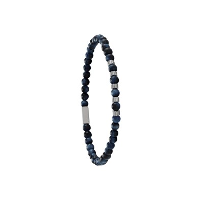 Bracelet en acier et œil de faucon