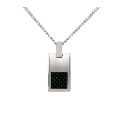 Collier en acier et carbone vert