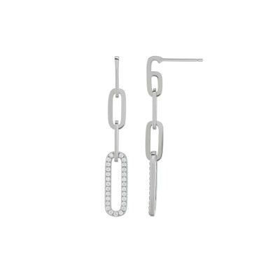 Boucles d'oreilles Charles Garnier en argent et oxydes de zirconium
