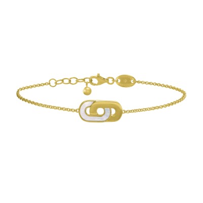 Bracelet Charles Garnier en argent doré et nacre