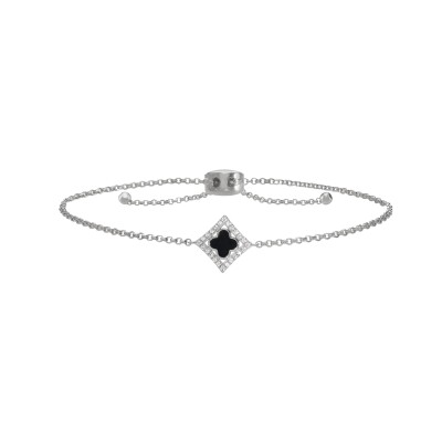 Boucles d'oreilles Charles Garnier Légende en argent, oxydes de zirconium et agate noire