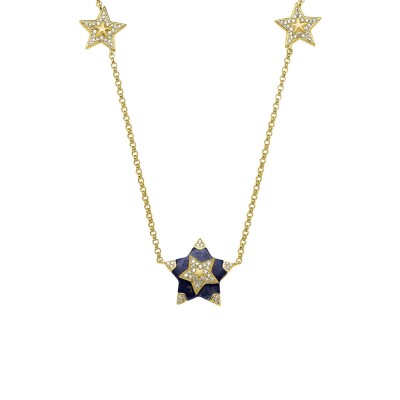 Collier Charles Garnier en argent doré, lapis lazuli et oxyde de zirconium