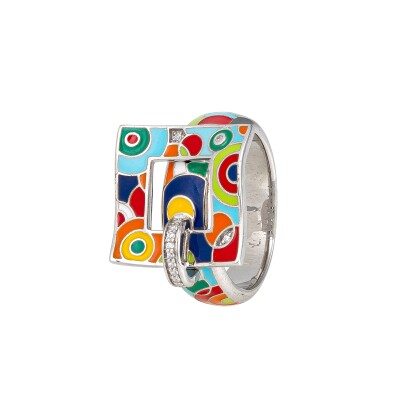 Bague Una Storia en argent laqué