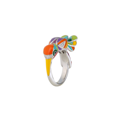 Bague Una Storia en argent laqué et oxydes de zirconium