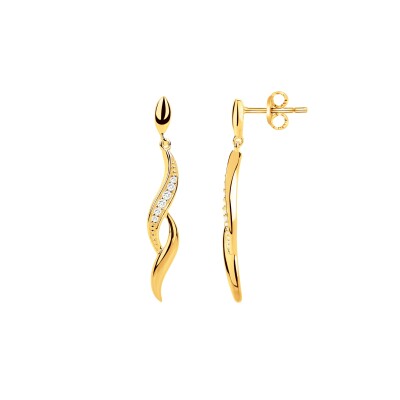 Boucles d'oreilles en plaqué or et oxyde de zirconium