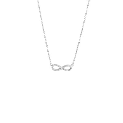 Collier en argent et oxydes de zirconium, motif infini