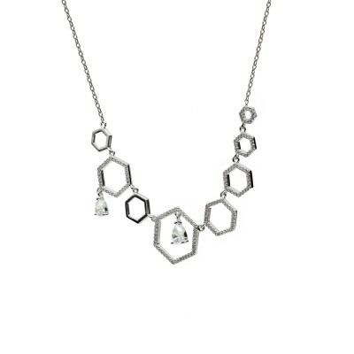 Collier en argent et oxydes de zirconium