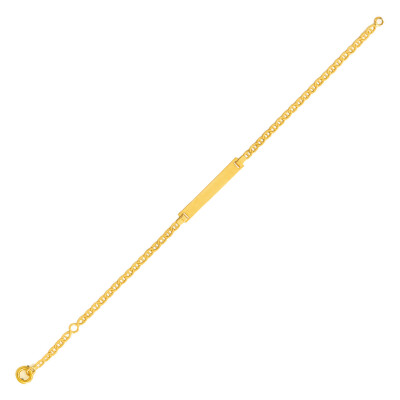 Bracelet identité en or jaune, plaque rectangle