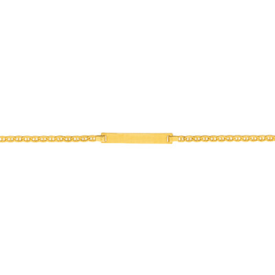 Bracelet identité en or jaune, plaque rectangle