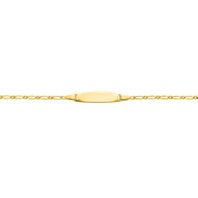 Bracelet identité en or jaune, plaque tonneau