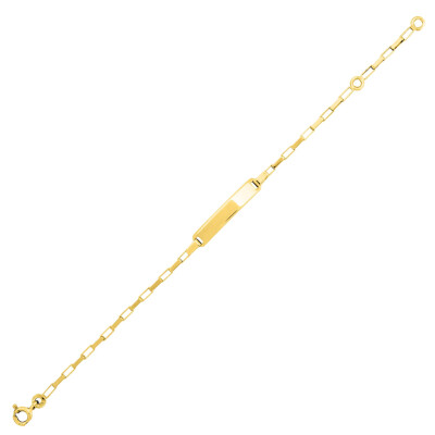 Bracelet identité en or jaune, plaque rectangle