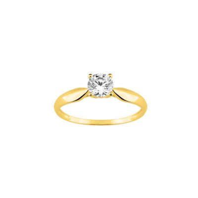 Bague en or jaune et oxyde de zirconium