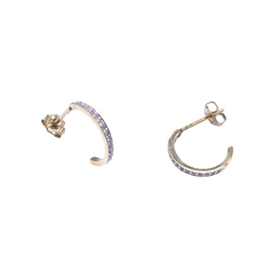 Boucles d'oreilles en or jaune et diamants