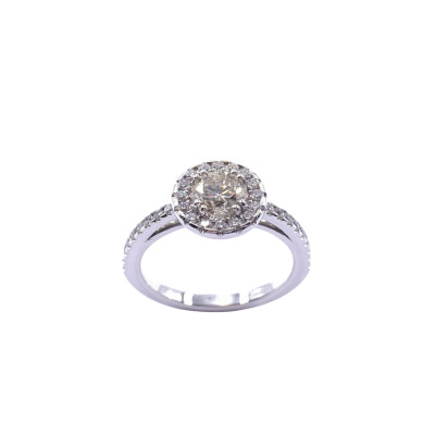 Bague en or blanc et diamants