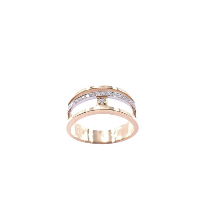Bague en or rose et diamants