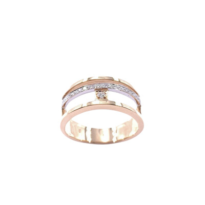 Bague en or rose et diamants