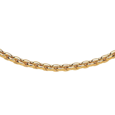 Collier coques épis en or jaune, 43cm