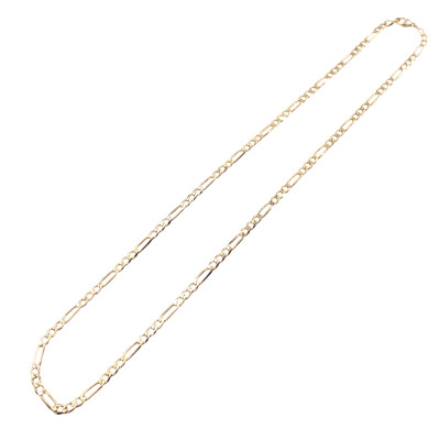 Chaîne maille alternée en or jaune, 55cm