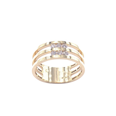 Bague en or jaune et diamants
