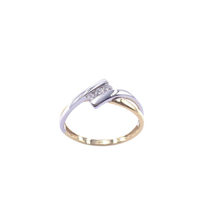 Bague en or jaune, or blanc et diamants