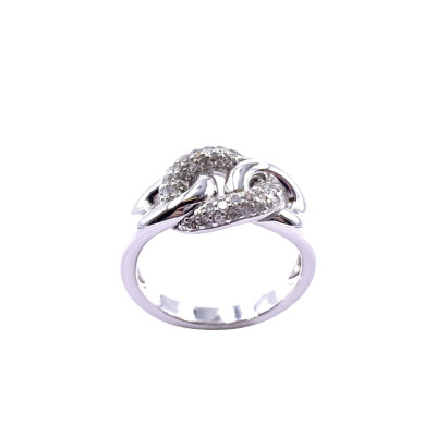 Bague en or blanc et diamants