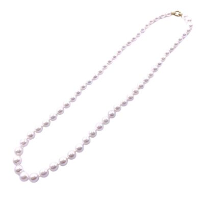 Collier perles de culture (diamètre 6.5/7mm) et fermoir en or jaune