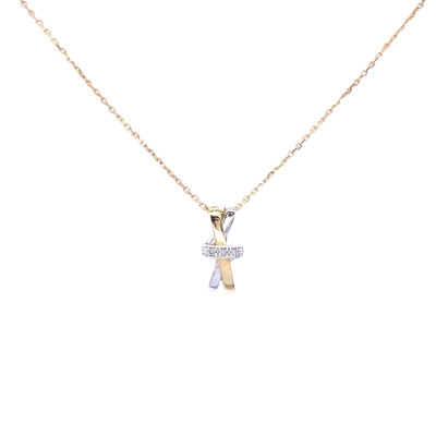 Collier en or jaune, or blanc et diamants