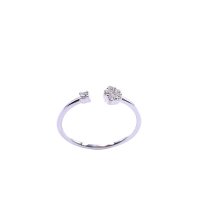 Bague en or blanc et diamants