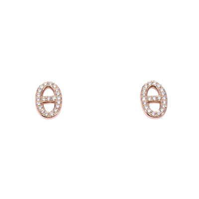 Boucles d'oreilles en or rose et diamants