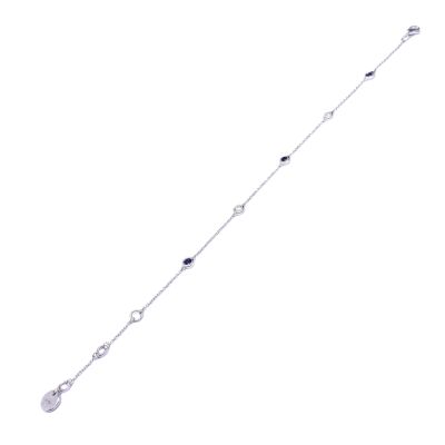 Bracelet en or blanc, saphirs et diamants