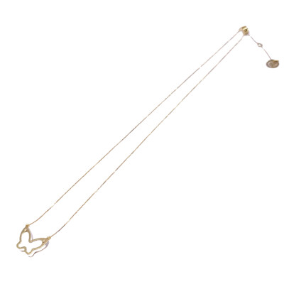 Collier en or jaune et nacre motif papillon