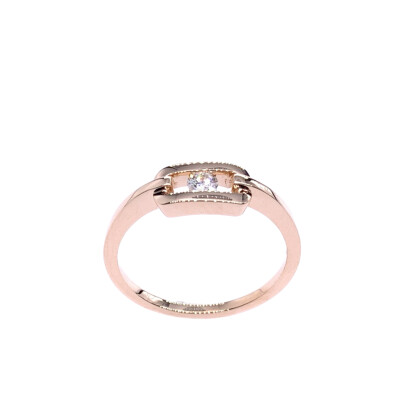 Bague en or rose et diamant
