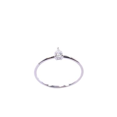 Solitaire en or blanc et diamant