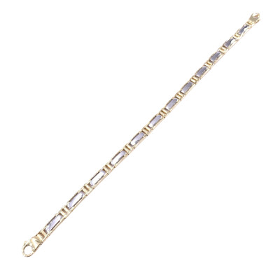 Bracelet en or jaune et or blanc