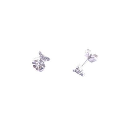 Boucles d'oreilles en or blanc et diamants