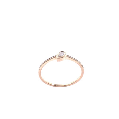 Bague en or rose et diamants