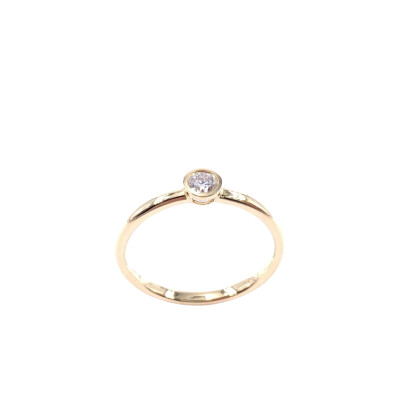 Solitaire en or jaune et diamant