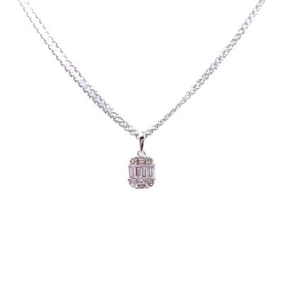 Pendentif en or blanc et diamants