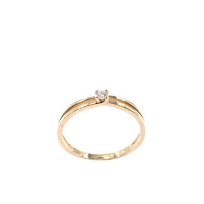 Solitaire en or jaune et diamant