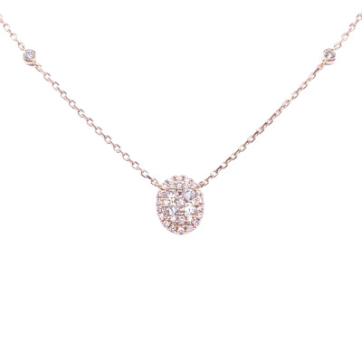 Collier en or rose et diamants